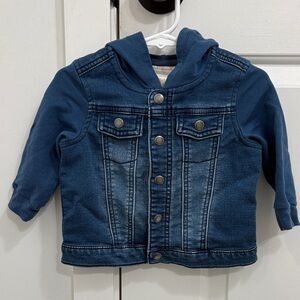 Baby Boy Blue Denim Jacket with Hoodie